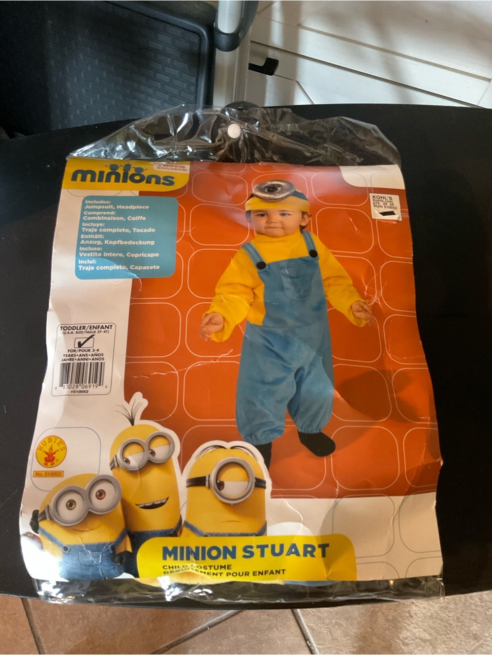 Rubie's Minion Stuart Costume - Yellow & Blue